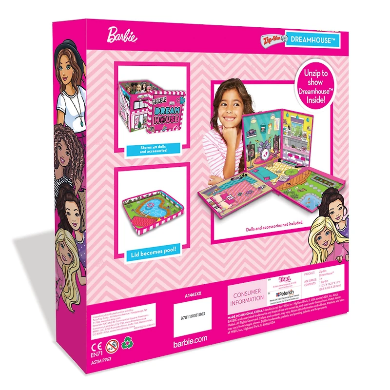 Tara Toy™ ZipBin® Barbie® Dreamhouse™ Play & Store Toy Box