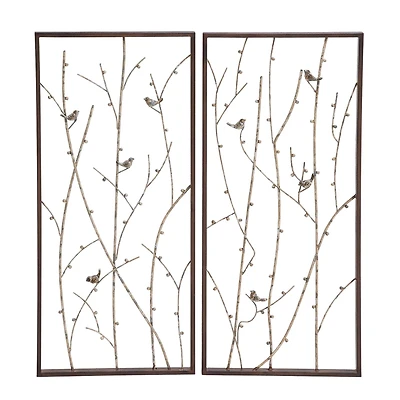 Set of 2 Black Metal Farmhouse Wall Decor, 14" x 32"