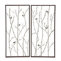 Set of 2 Black Metal Farmhouse Wall Decor, 14" x 32"