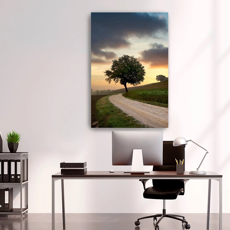 Lumaprints Tuscan Farm Road Sunrise No.2 Canvas Wall Art