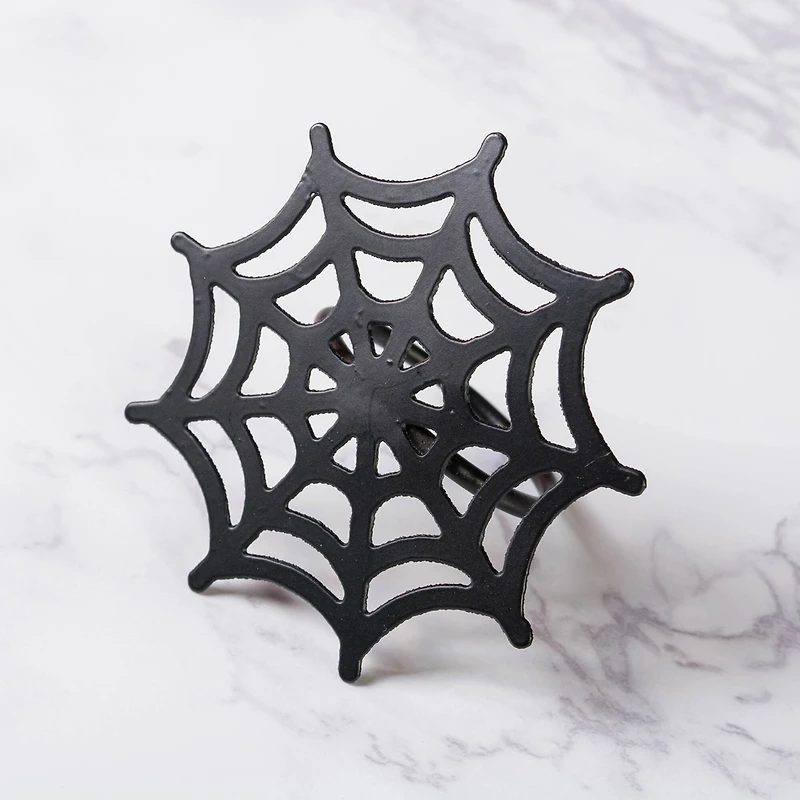 Black Spider Web Napkin Ring Set, 6ct.