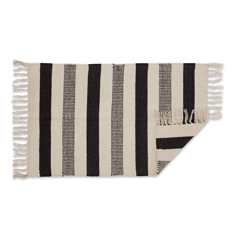 DII® Black Combo Stripe Hand-Loomed Rug, 2ft. x 3ft.