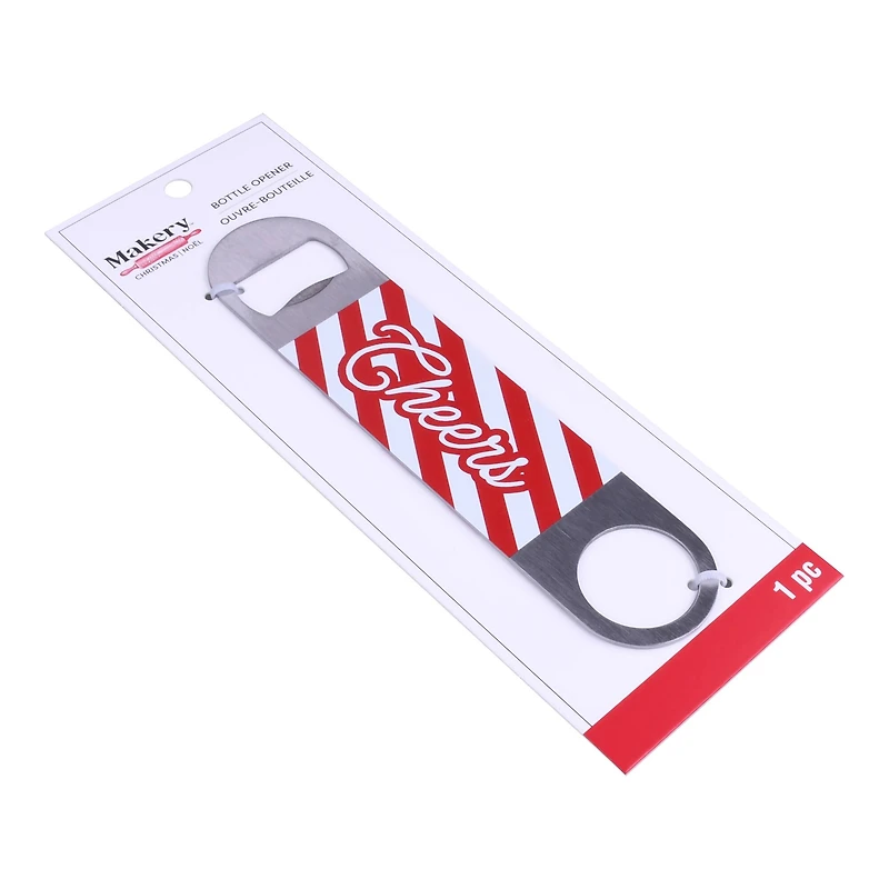 7" Red & White Cheers Bottle Opener by Makery™