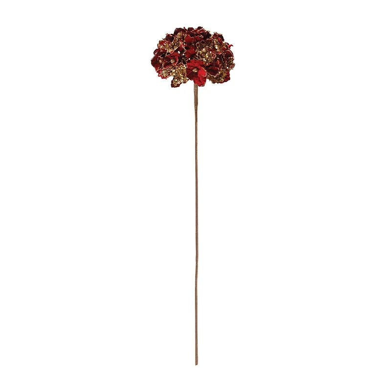 29.5" Beaded Velvet Hydrangea Flower Stems