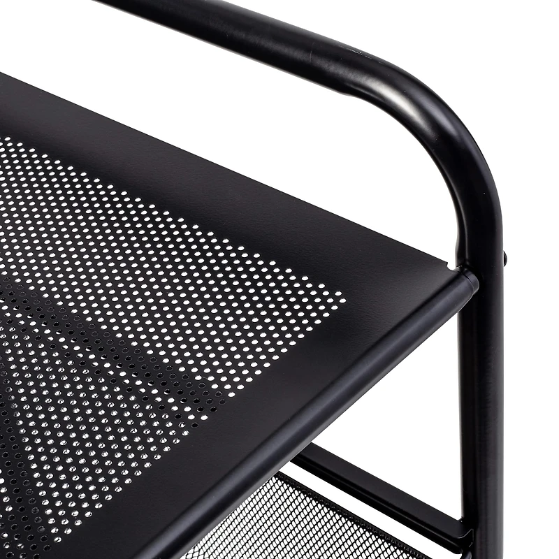 Honey Can Do Black Metal 3-Drawer Rolling Storage Cart