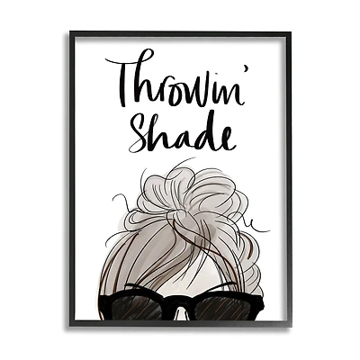 Stupell Industries Throwin' Shade Phrase Woman in Sunglasses in Frame Wall Art