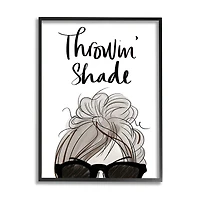 Stupell Industries Throwin' Shade Phrase Woman in Sunglasses in Frame Wall Art