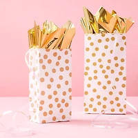 12 Packs: 16 ct. (192 total) White & Gold Dot Treat Bags by Celebrate It™