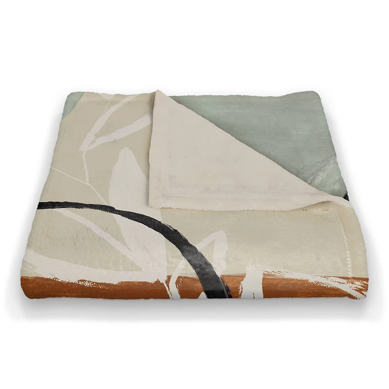 Earthy Abstract Figure I 50" x 60" Coral Fleece Blanket