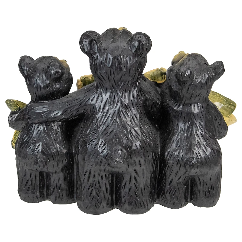 10" Bear Family Trio Welcome Sign Outdoor Garden Statue