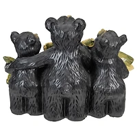 10" Bear Family Trio Welcome Sign Outdoor Garden Statue