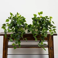 32" UV Resistant Artificial Philodendron Hanging Plant, 2ct.