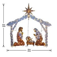 72" Nativity Scene, White LED Lights