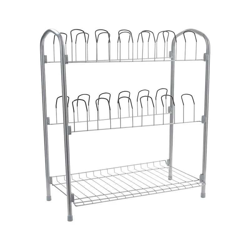 Organize It All 12 Pair Floor Shoe Rack With Shelf