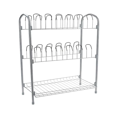 Organize It All 12 Pair Floor Shoe Rack With Shelf