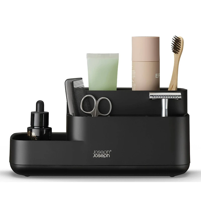 Joseph Joseph EasyStore Bathroom Caddy with Matt Black Finish