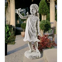 Design Toscano® 3ft. Mary Frances and Her Feathered Friends Garden Girl Statue