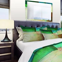 Designart 'Abstract Impression of Watercolour Blue and Yellow' Geometric Bedding Set