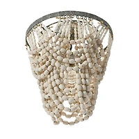 Hello Honey® 16" Tiered Draped Wood Bead & Metal Semi-Flush Light