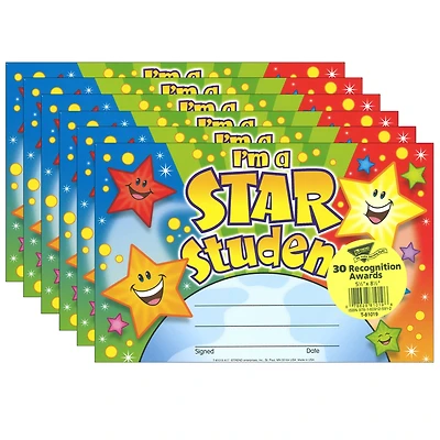 Trend Enterprises® I'm a Star Student Recognition Awards, 6 Packs of 30