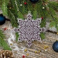 Wonderland Crafts Purple Fair Isle Snowflake Ornament Bead Embroidery on Plastic Kit
