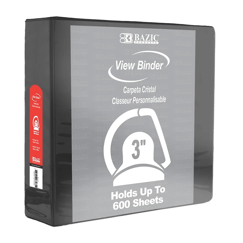 BAZIC® Slant D Ring 2-Pocket View Binder