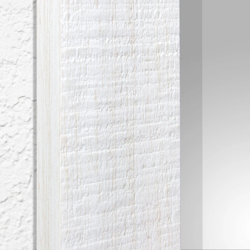 Head West Whitewashed Wood Plank Beveled Glass Bathroom Vanity Mirror