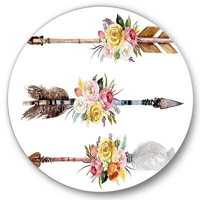 Designart - Ethnic Feathers and Flowers On Native Arrows II