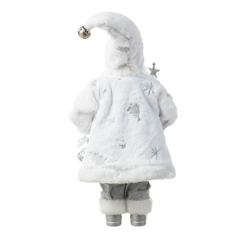 Glitzhome® 18" Faux Fur Christmas Frosty Santa Figurine
