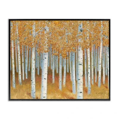 Stupell Industries Autumn Leaves Birch Tree Landscape Rustic Forest Framed Giclee Art