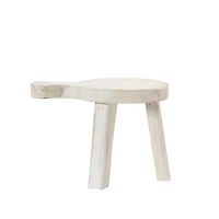 Hello Honey® 9.5" White Decorative Textured Wood Pedestal