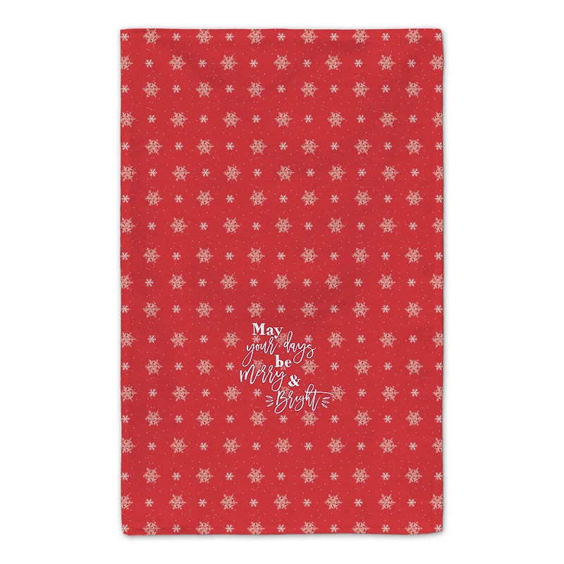 Red Snowflake Pattern Tea Towel Set