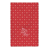 Red Snowflake Pattern Tea Towel Set