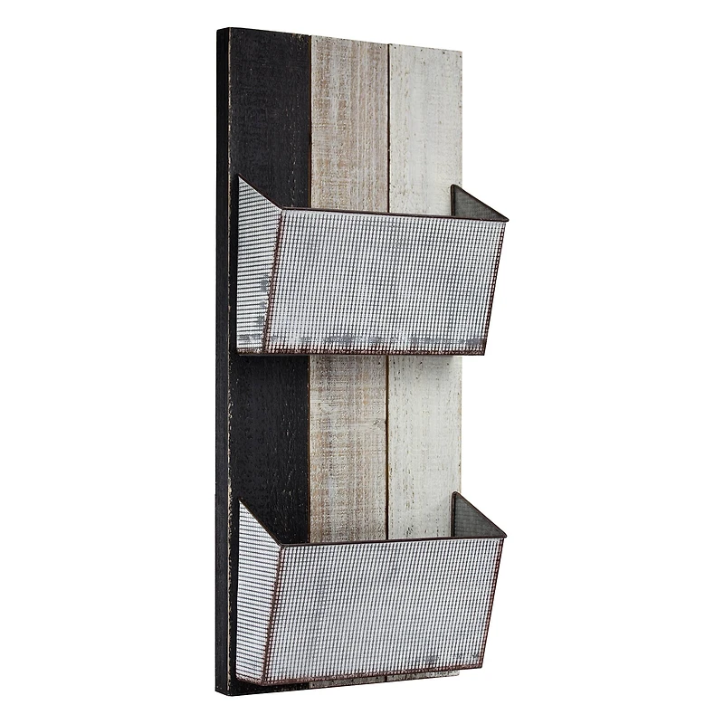 Wood & Metal Hanging Magazine Rack