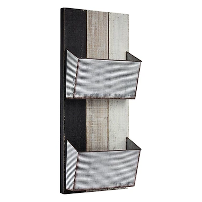 Wood & Metal Hanging Magazine Rack