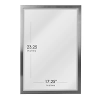 Head West 25.5" Brushed Nickel Stainless Steel Framed Wall Mirror