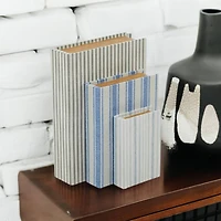 Striped Canvas Faux Book Box Set