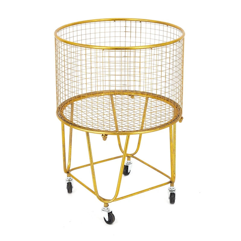 24" Gold Iron Glam Storage Cart