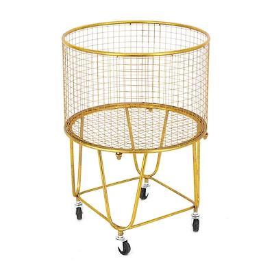 24" Gold Iron Glam Storage Cart
