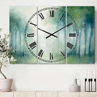 Designart Walk In The Forest Farmhouse 3 Panel Wall Clock