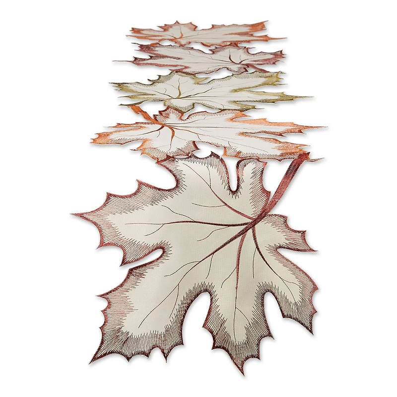 DII® 60" Embroidered Maple Leaves Table Runner