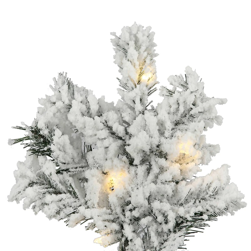 5.5ft. Pre-Lit Flocked Alaskan Pine Artificial Christmas Tree, Warm White LED Dura-Lit® Lights