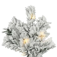 5.5ft. Pre-Lit Flocked Alaskan Pine Artificial Christmas Tree, Warm White LED Dura-Lit® Lights