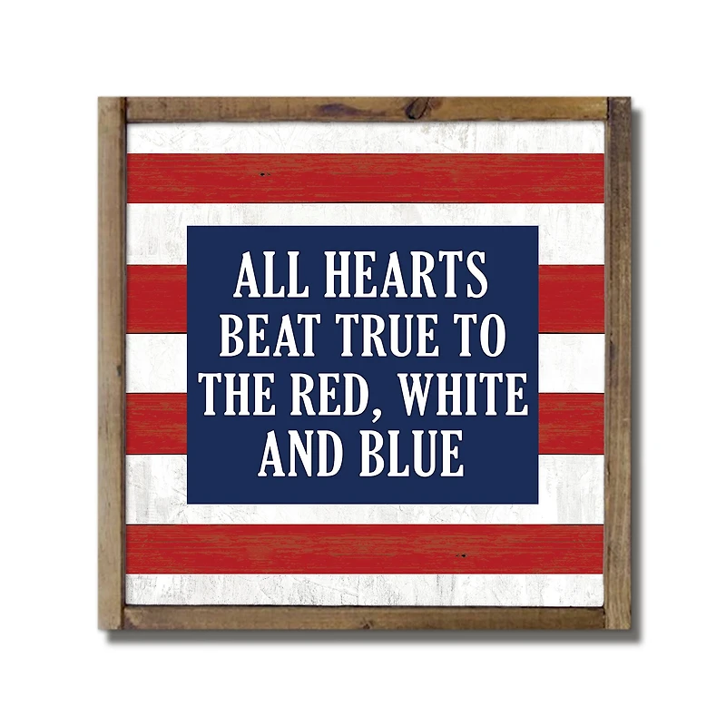 All Hearts Beat True Framed Wood Plaque