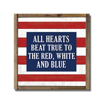 All Hearts Beat True Framed Wood Plaque