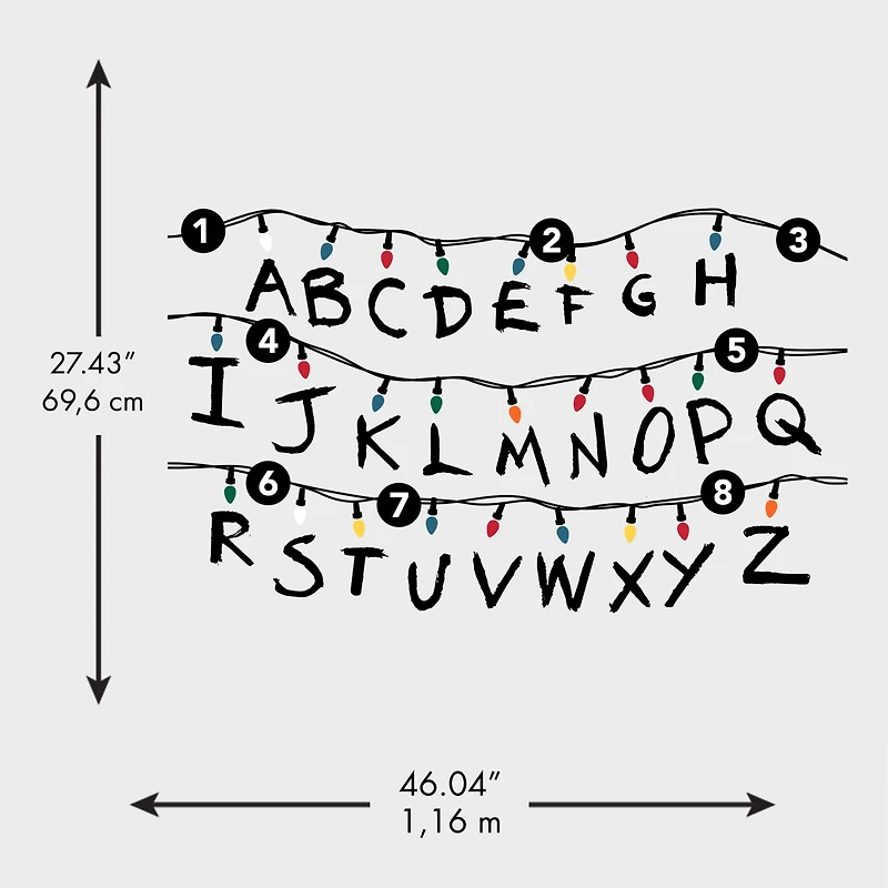 RoomMates Netflix Stranger Things Christmas Lights Peel and Stick Giant Wall Decals w/Alphabet