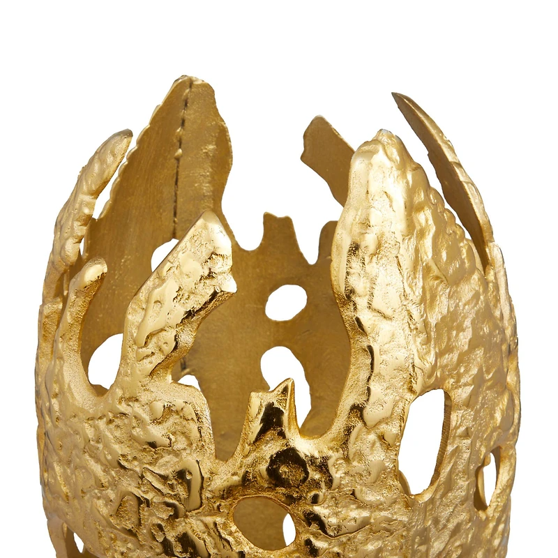 Gold Aluminum Contemporary Sculpture, 23" x 10" x 10"