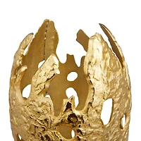 Gold Aluminum Contemporary Sculpture, 23" x 10" x 10"