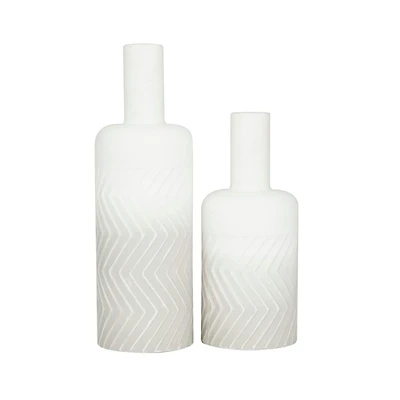 White Metal Modern Vase Set