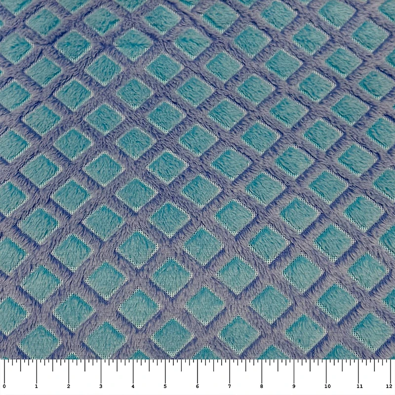Feldman Blue Lattice Minky Fabric
